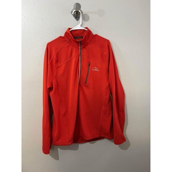 LL Bean Slightly Fitted Burn Orange Athletic Pullover Shirt Size Medium - Picture 1 of 9